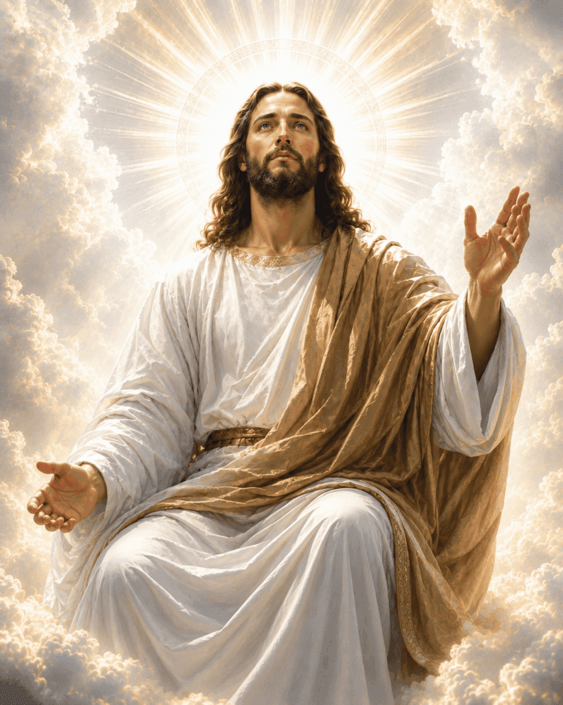 The Angel Gabriel tells the Virgin Mary that she will bear a son, Jesus, who will be called the Son of the Most High.