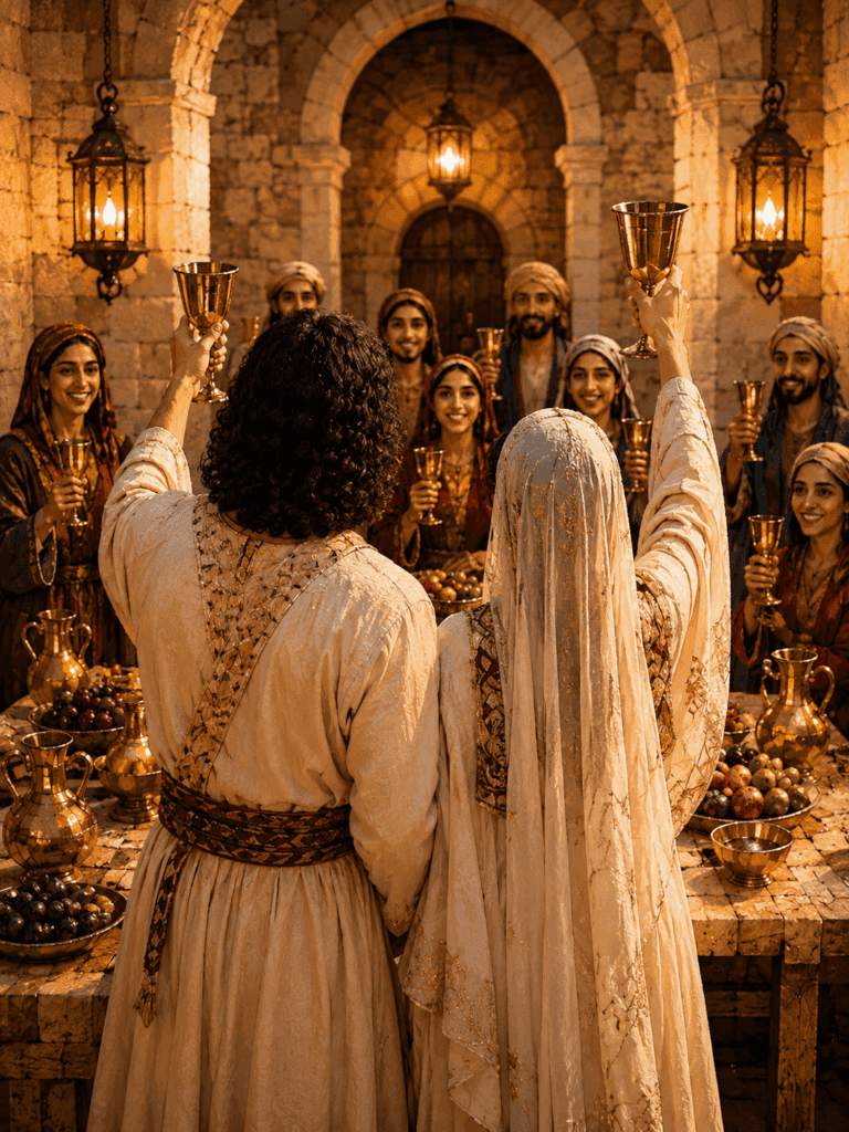 Second Luminous Mystery of the Rosary. The headwaiter tells the bridegroom, ‘You have kept the good wine until now,’ after tasting the wine made by Jesus at Cana.