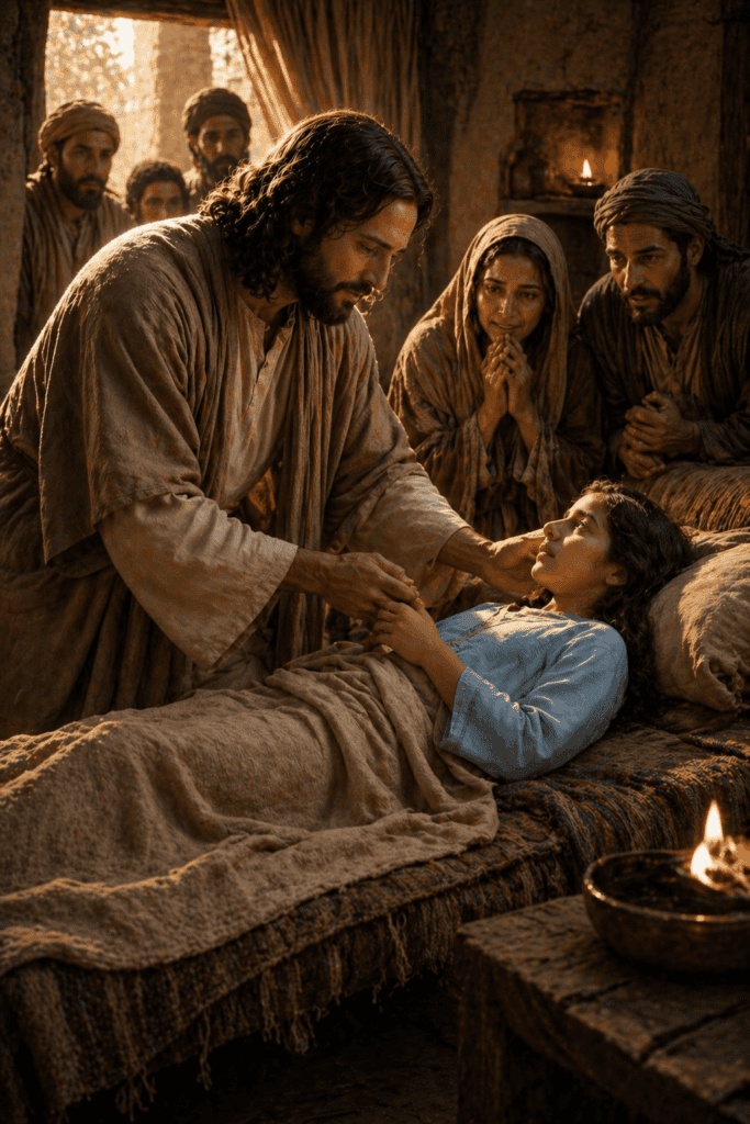 Third Luminous Mystery of the Rosary. Jesus heals a sick person as He proclaims the Kingdom of God and reveals His divine power and mercy.