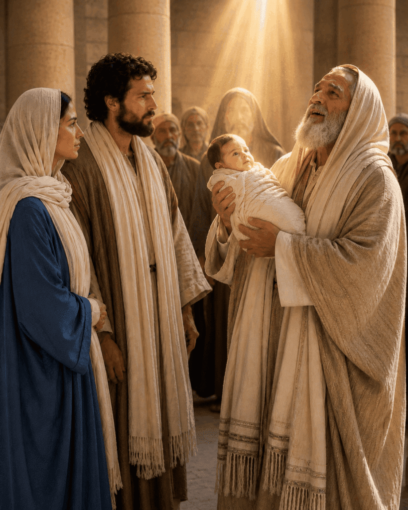 Simeon praises God for the gift of salvation