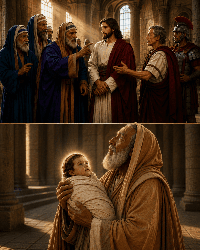 Simeon foretells that Jesus will be a sign of contradiction