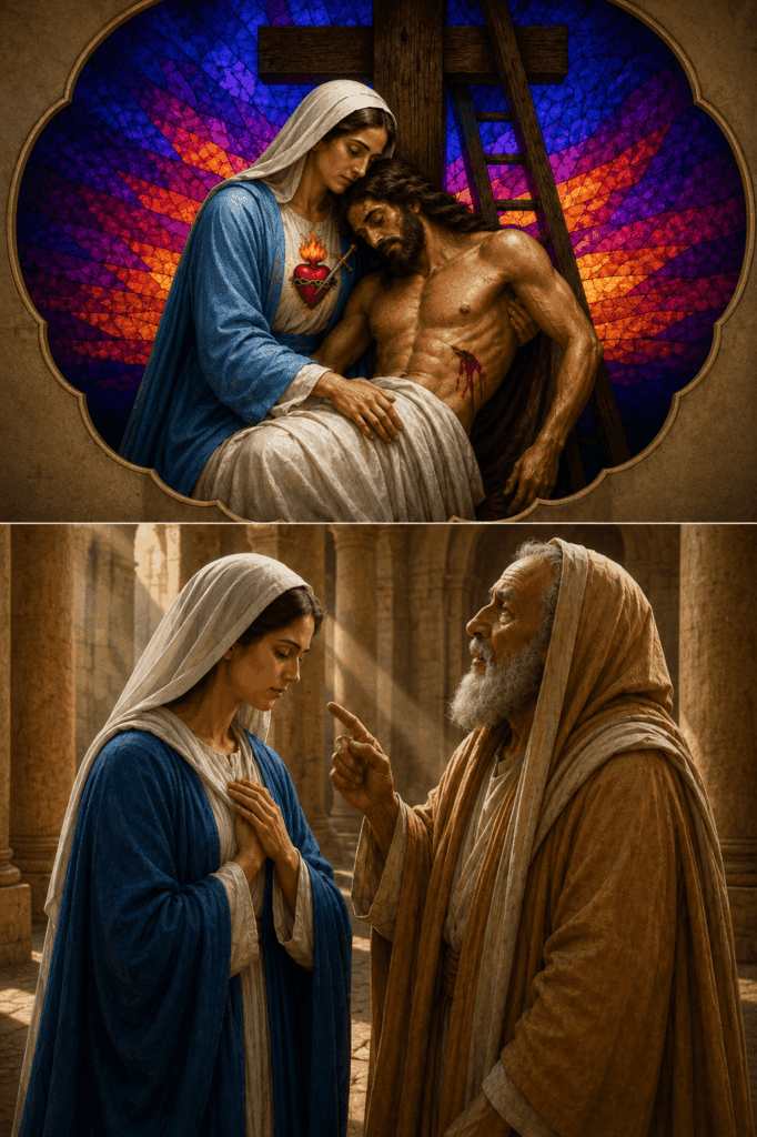 Simeon foretells Mary's future sorrow