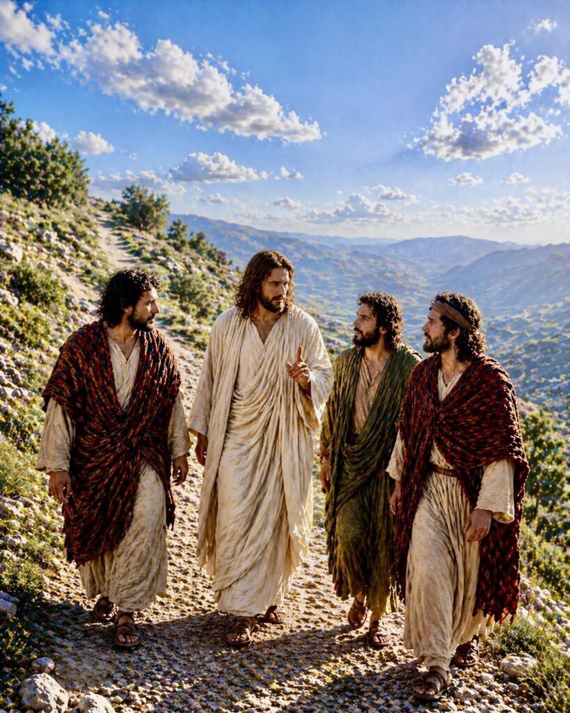 Fourth Luminous Mystery of the Rosary. As they come down the mountain, Jesus tells the apostles not to tell anyone about the vision until the Son of Man has risen from the dead.