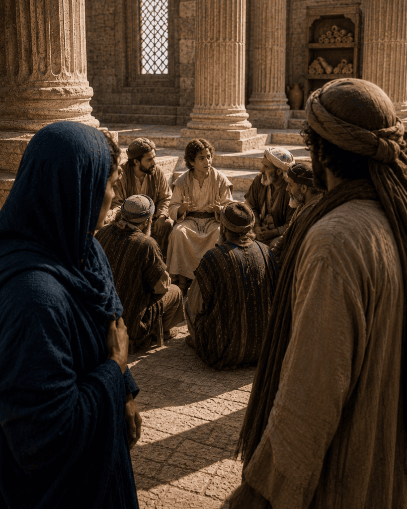 Mary and Joseph search for Jesus for three days