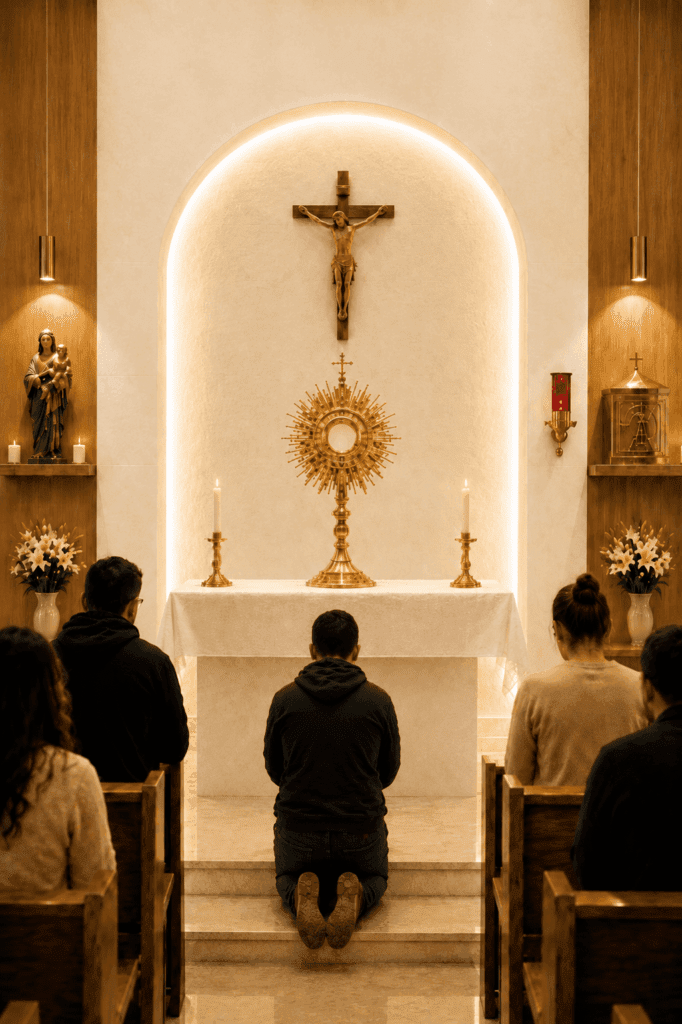 Fifth Luminous Mystery of the Rosary. The Holy Eucharist is the heart of the Church, nourishing the faithful with the Real Presence of Jesus Christ.