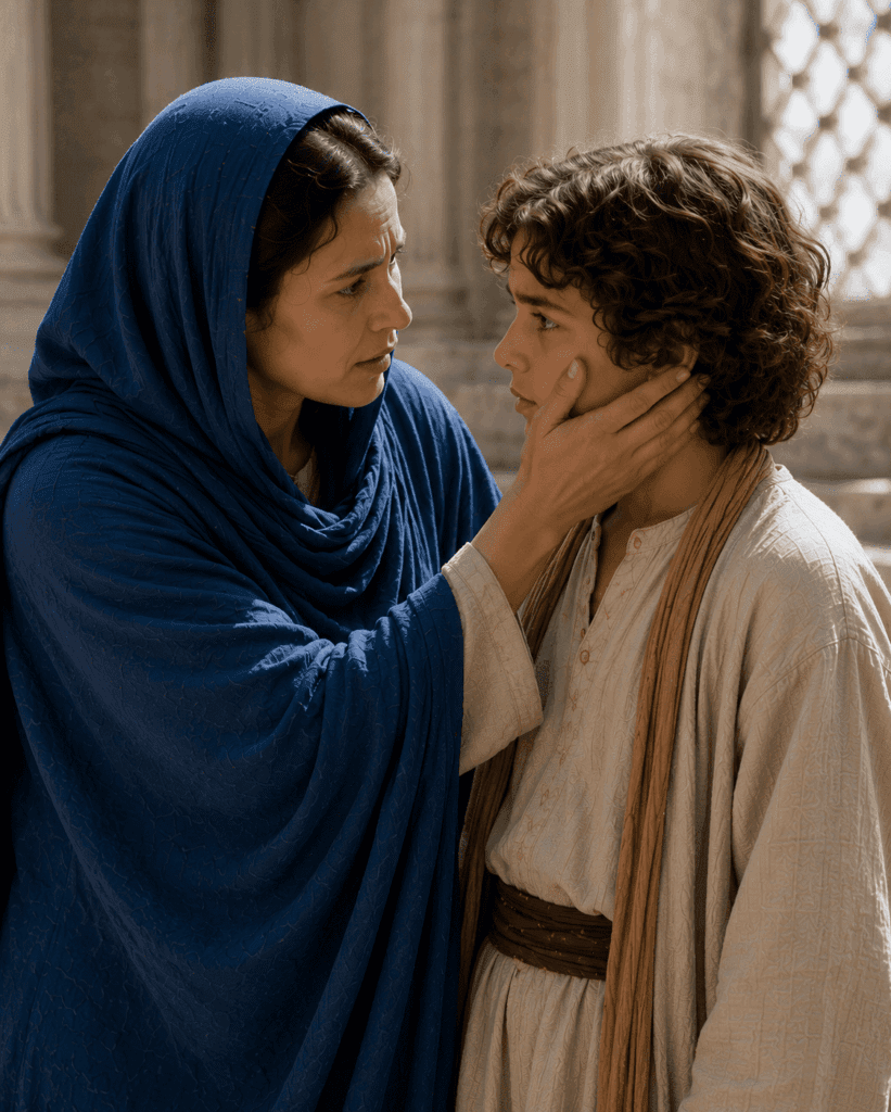 Mary finds Jesus in the Temple